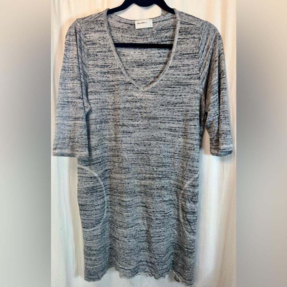 Allen Allen Gray V-Neck Tunic